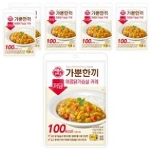 오뚜기 가뿐한끼 저당 매콤닭가슴살 카레, 130g, 6개